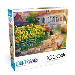 Buffalo Games Country Life Farm Flower Pups puzzle 🧩 2/$15